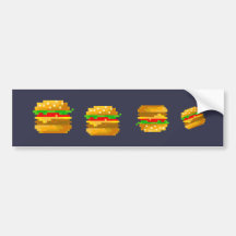 Cute 8 bits Burger Colorful Fast Food Fun Pixel Ar