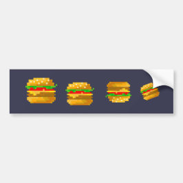 Pegatina Para Coche Cute 8 bits Burger Colorful Fast Food Fun Pixel Ar