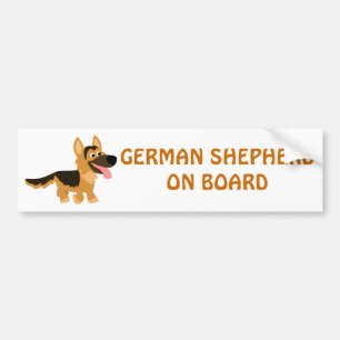 Pegatina Para Coche Cute Cartoon German Shepherd Dog Bumper Sticker