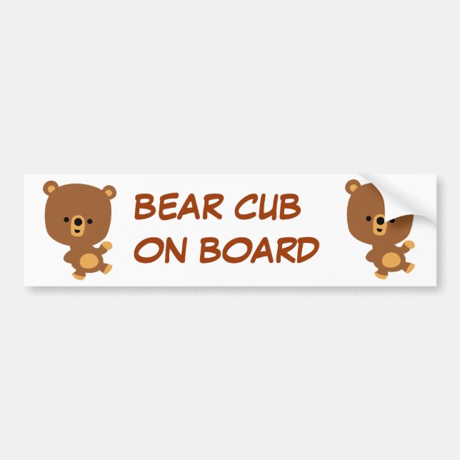 Pegatina Para Coche Cute Cartoon 'Good Vibe' Bear Bumper Sticker (Frente)