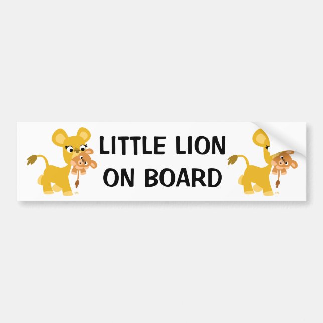 Pegatina Para Coche Cute Cartoon Lioness Carrying Her Cub (Frente)