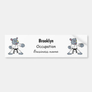 Pegatina Para Coche Cute cartoon rhino kung fu cartoon