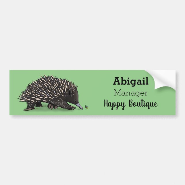 Pegatina Para Coche Cute echidna con ilustracion de personalizado de a (Frente)