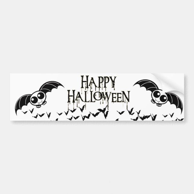 Pegatina Para Coche Cute Halloween Personalizado Bat (Frente)
