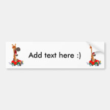 Cute Motorized Cartoon Horse Bumper Sticker