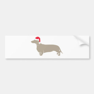 Pegatina Para Coche Dachshund clásico de Santa Doxie