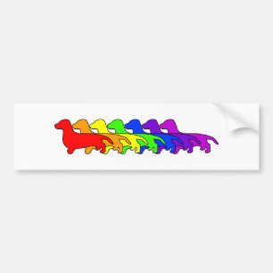 Pegatina Para Coche Dachshund del arco iris