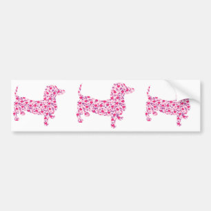 Pegatina Para Coche Dachshund Hearts