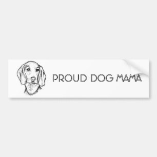 Pegatina Para Coche dachshund sketch a mano perro cachorro blanco negr