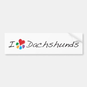 Pegatina Para Coche Dachshunds animales del corazón de Lover_I