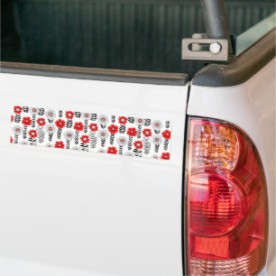 Pegatina Para Coche Daisy doodles en rojo y negro