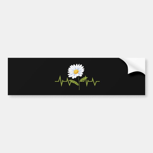 Pegatina Para Coche Daisy Heartbeat (Frente)