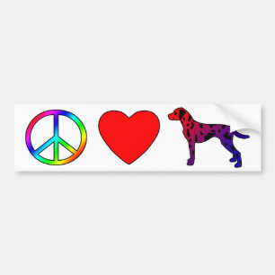 Pegatina Para Coche Dalmatians del amor de la paz