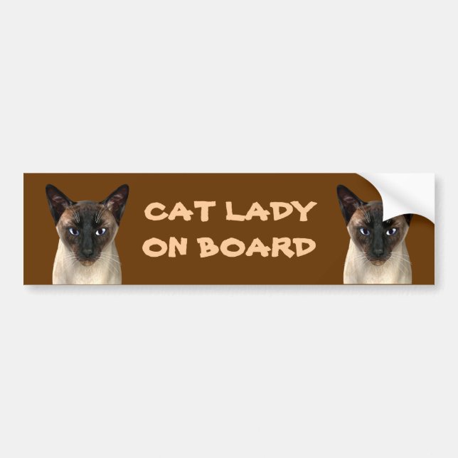 Pegatina Para Coche Dama de gato a bordo (Frente)
