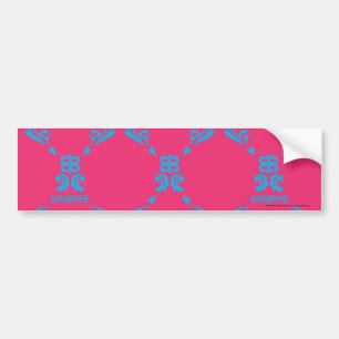 Pegatina Para Coche Damasco Aguamarina-Magenta