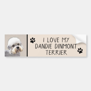 Pegatina Para Coche Dandie Dinmont Terrier Pintura Original De Perro