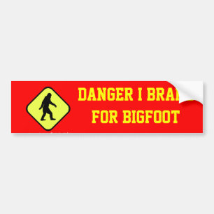 Pegatina Para Coche Danger Bigfoot por delante