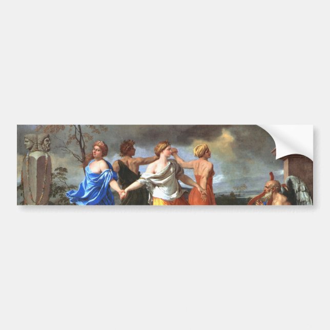 Pegatina Para Coche Danza a la música del tiempo (por Nicholas Poussin (Frente)