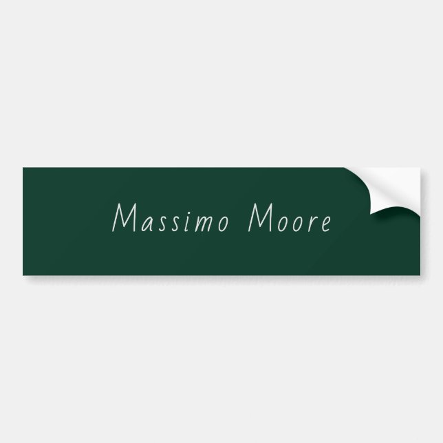 Pegatina Para Coche Dark Green Elegant Casual Own Name Handwriting (Frente)
