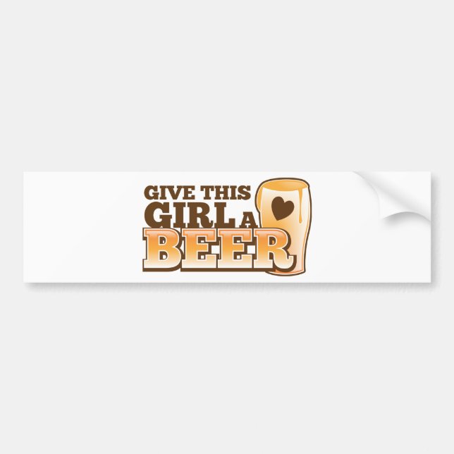 Pegatina Para Coche Dé a este chica un ND de la cerveza (Frente)