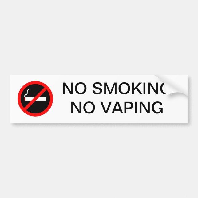 PEGATINA PARA COCHE DE NO FUMADORES NINGÚN RÓTULO DE VAPING (Frente)