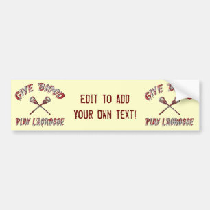 Pegatina Para Coche Dé Sangre, Juegue a Lacrosse Bumper Sticker