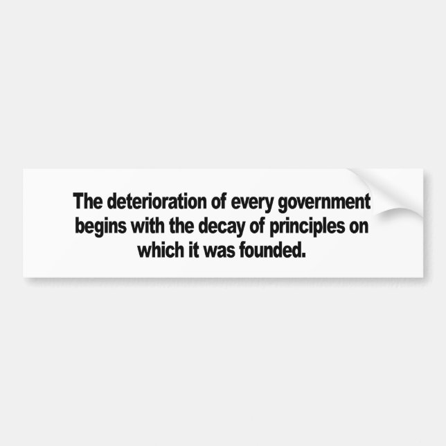 Pegatina Para Coche Decaimiento de principios (Frente)