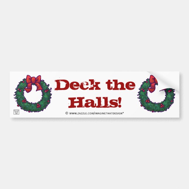 Pegatina Para Coche Deck the Halls Boughs of Holly (Frente)