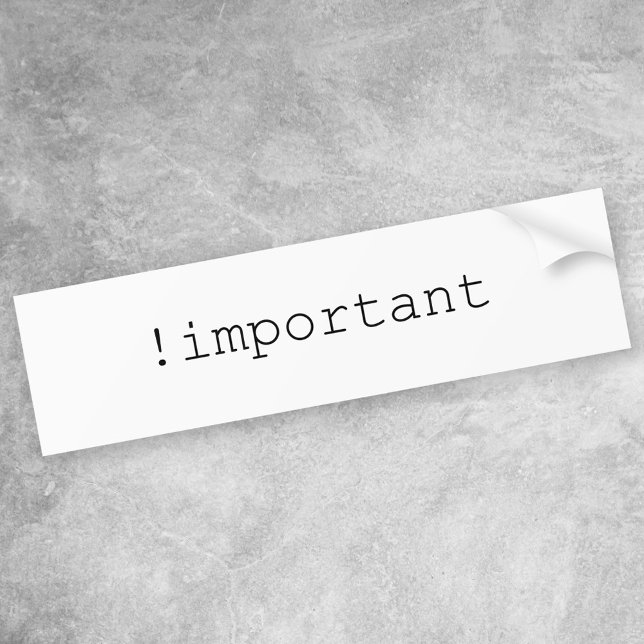 Pegatina Para Coche Declaración importante de CSS (Subido por el creador)