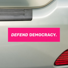 Pegatina Para Coche Defender la democracia tipografía moderna rosa cal