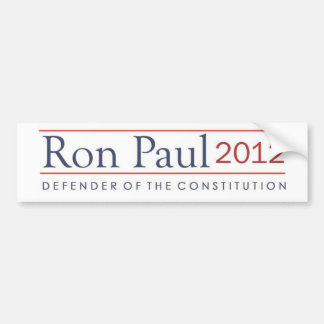 Pegatina Para Coche Defensor de Ron Paul de la constitución 2012