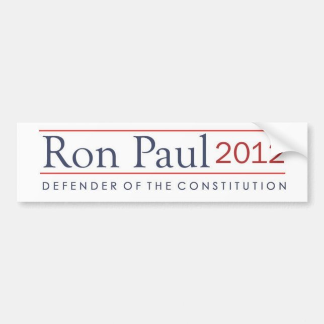 Pegatina Para Coche Defensor de Ron Paul de la constitución 2012 (Frente)