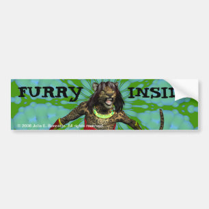 Pegatina Para Coche Defiance "Furry Inside" Bumper Sticker