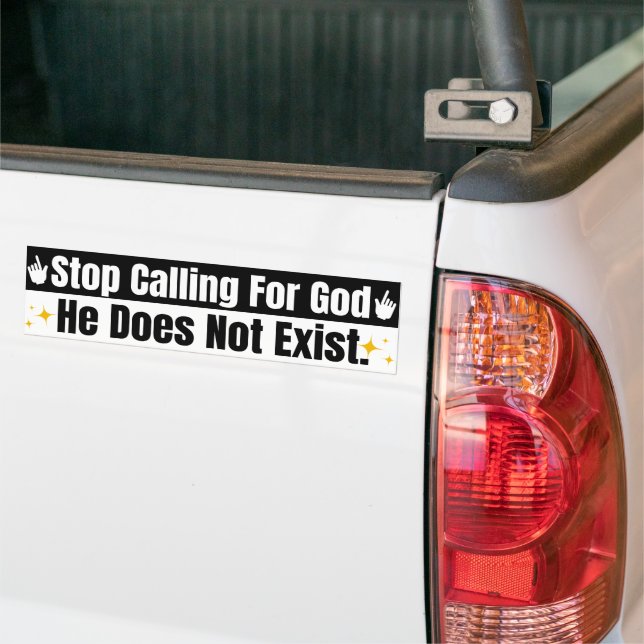 Pegatina Para Coche Deja de Llamar a Dios Humorístico No Religioso (En Camión)