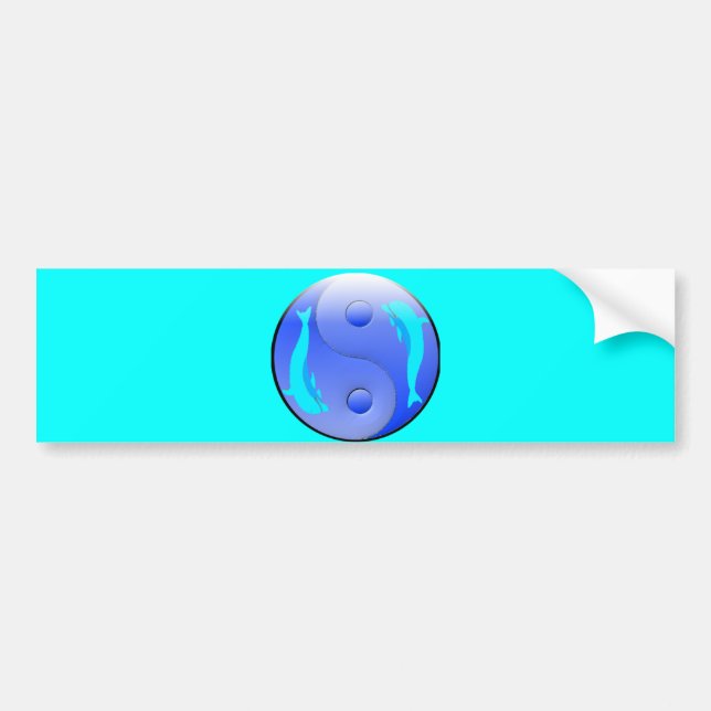 Pegatina Para Coche Delfín de Ying-Yang (Frente)