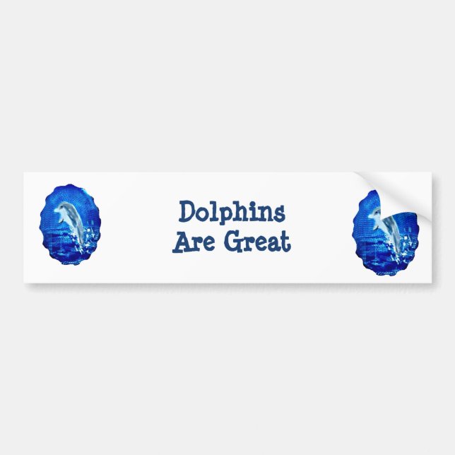 Pegatina Para Coche Delfines animales del Gran Mar (Frente)