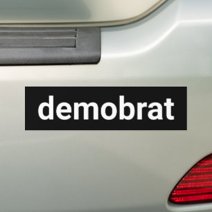 Pegatina Para Coche Demobrat gracioso texto minimalista demócrata negr