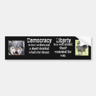 Pegatina Para Coche Democracia contra libertad