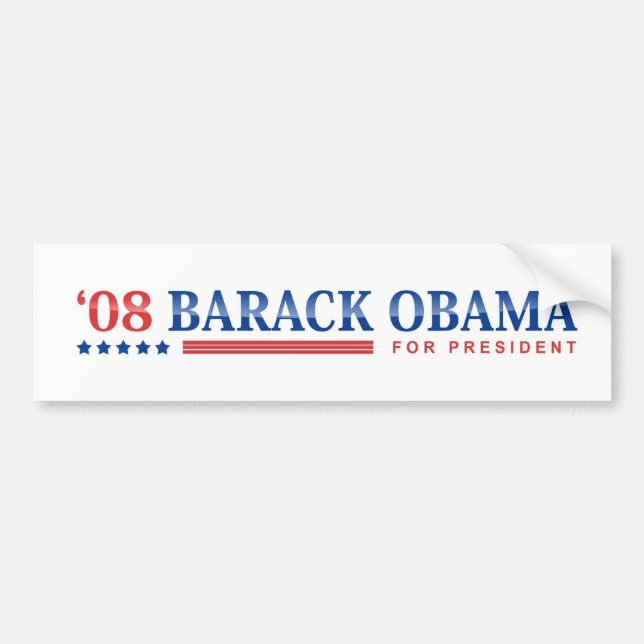 Pegatina Para Coche Demócrata Barack Obama 2008 (Frente)
