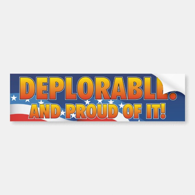 Pegatina Para Coche ¡Deplorable y orgulloso de él! (Frente)