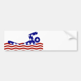 Pegatina Para Coche Deportes de natación patrióticos de EE. UU.