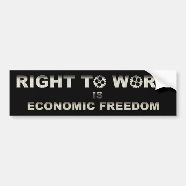 Pegatina Para Coche Derecho trabajar es libertad económica (Frente)