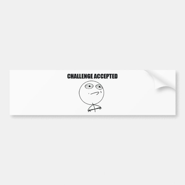Pegatina Para Coche Desafío aceptado (Frente)