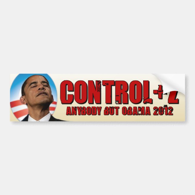 Pegatina Para Coche Deshaga a Obama 2012 - control + Z (Frente)