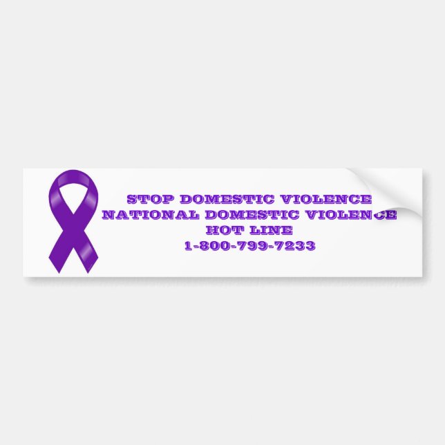 Pegatina Para Coche Detener la violencia doméstica (Frente)