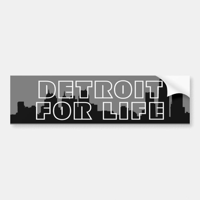 Pegatina Para Coche Detroit for Life - Skyline (Frente)