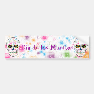 Pegatina Para Coche Día del cráneo muerto del azúcar - multicolor