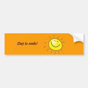 Pegatina Para Coche ¡Día soleado, sol sonriente, día a sonreír!