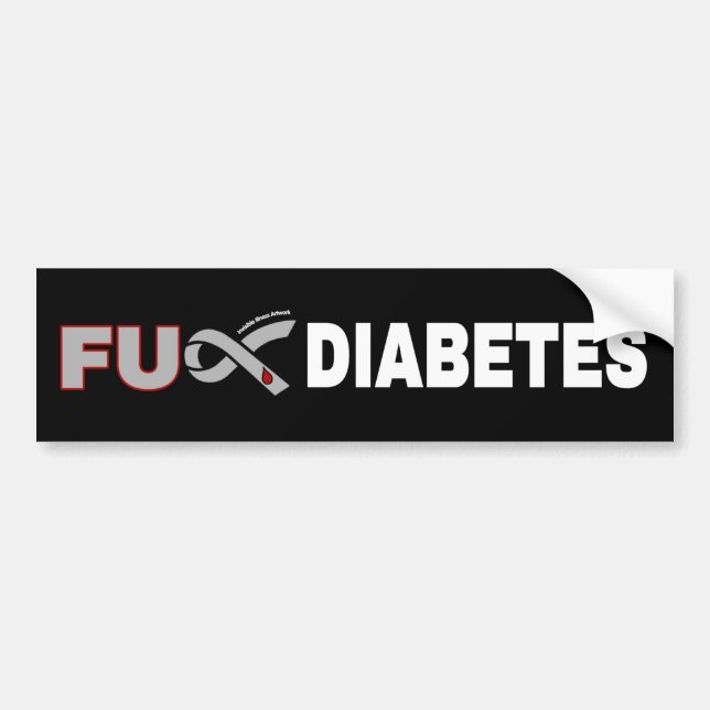 Pegatina Para Coche Diabetes FU (Frente)