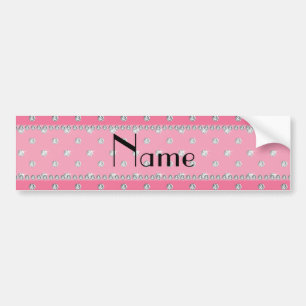 Pegatina Para Coche Diamantes rosados conocidos personalizados